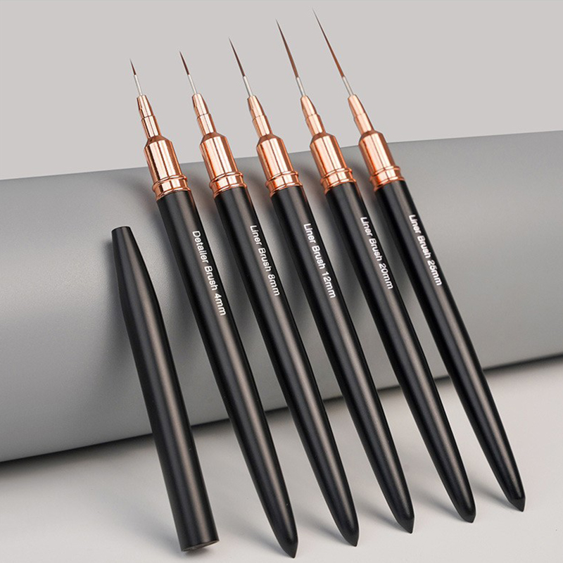 Nail Art Kaki - # 5-teiliges Set professioneller Nail-Art-Liner-Pinsel zum