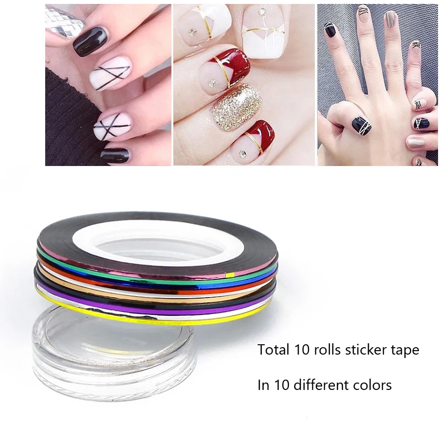 10 Rollen 1 mm Nail Art Stripi – Striping Tape Nail Bewertung und Preis