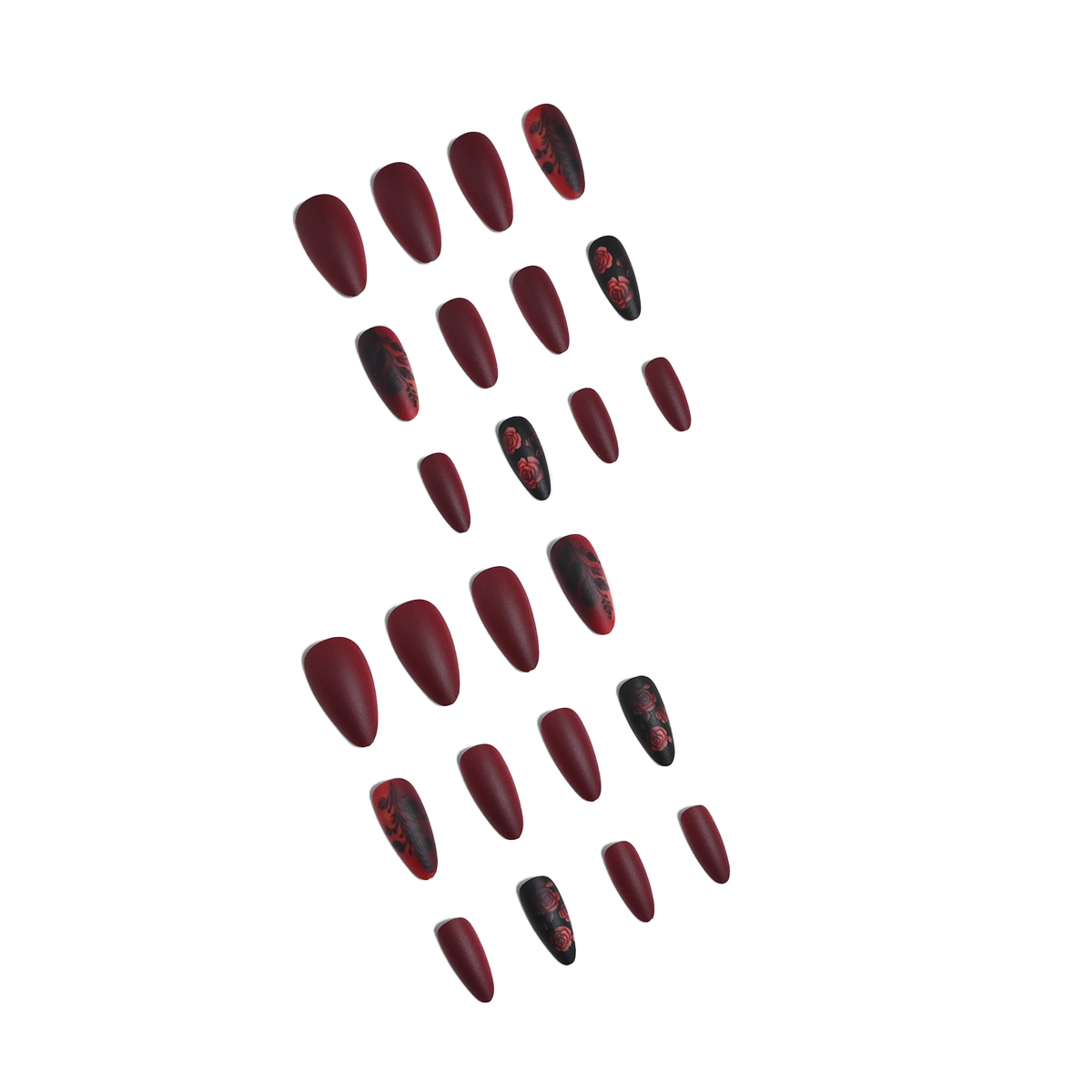24 Stück lange, mandelförmige, – Nail Art Red Bewertung und Preis