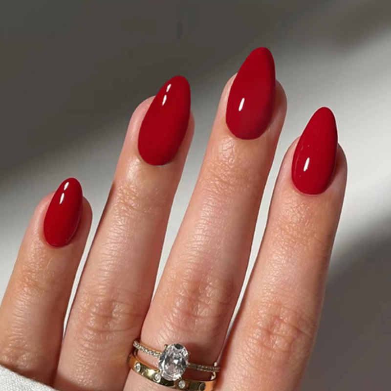 24-teiliges Set Einfarbiger Kü – Nail Art Red Bewertung und Preis