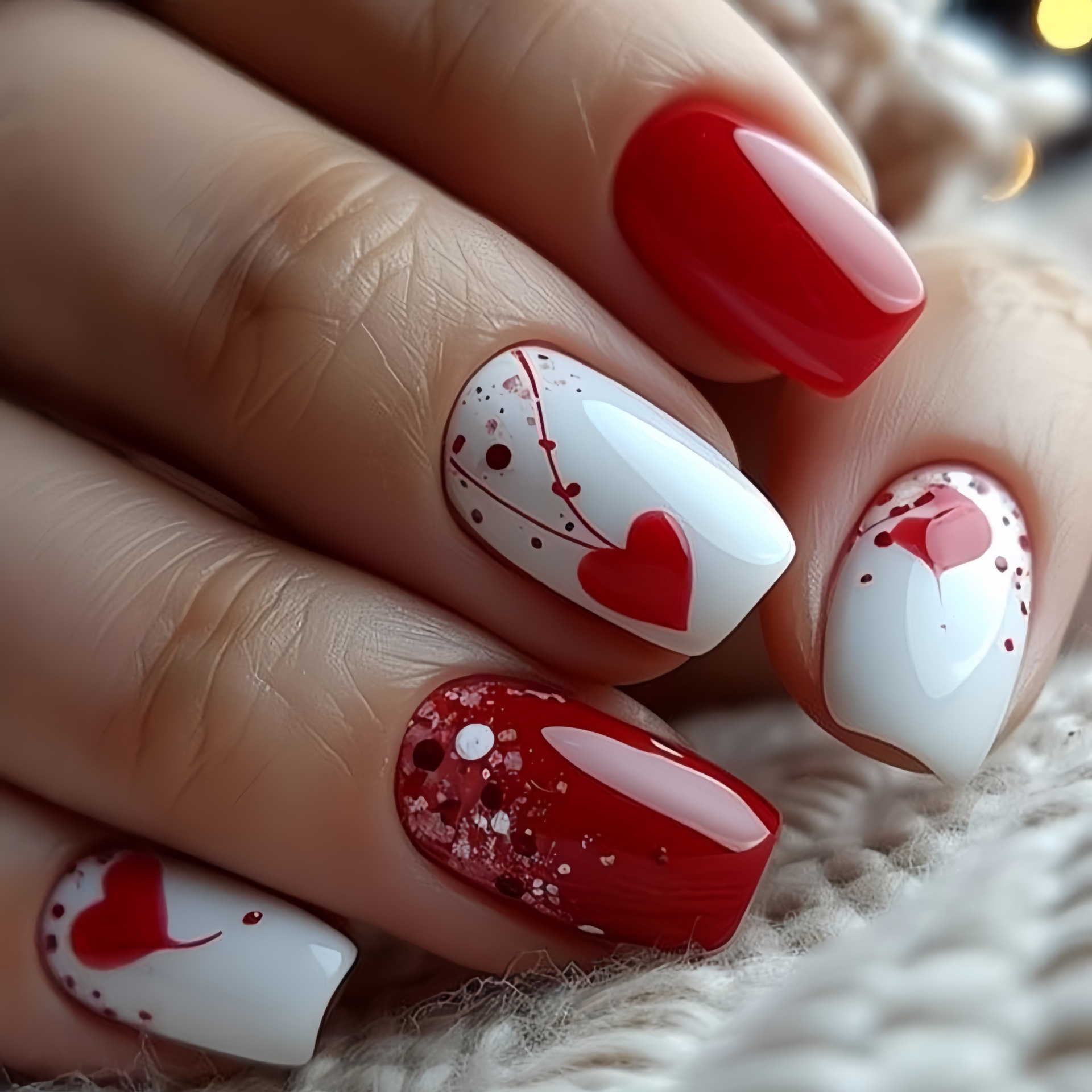 Kurze mittelgroße künstliche N – Nail Art Red Bewertung und Preis