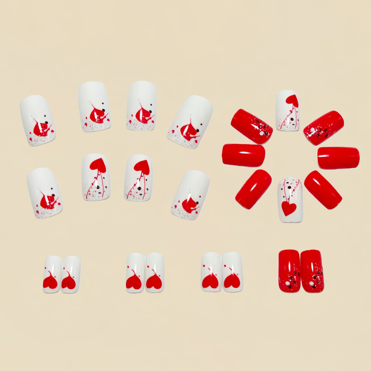 Kurze mittelgroße künstliche N – Nail Art Red Bewertung und Preis
