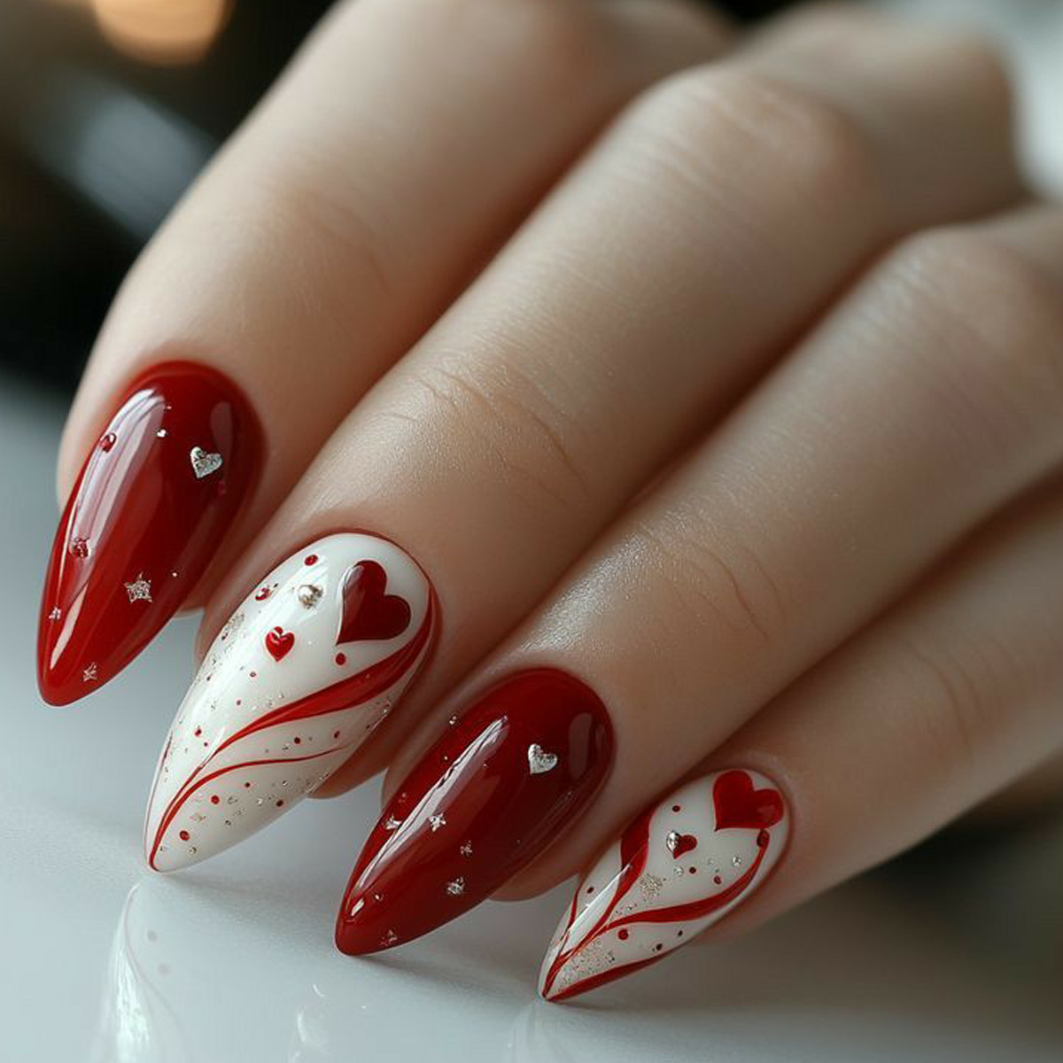 Kurze mittelgroße künstliche N – Nail Art Red Bewertung und Preis