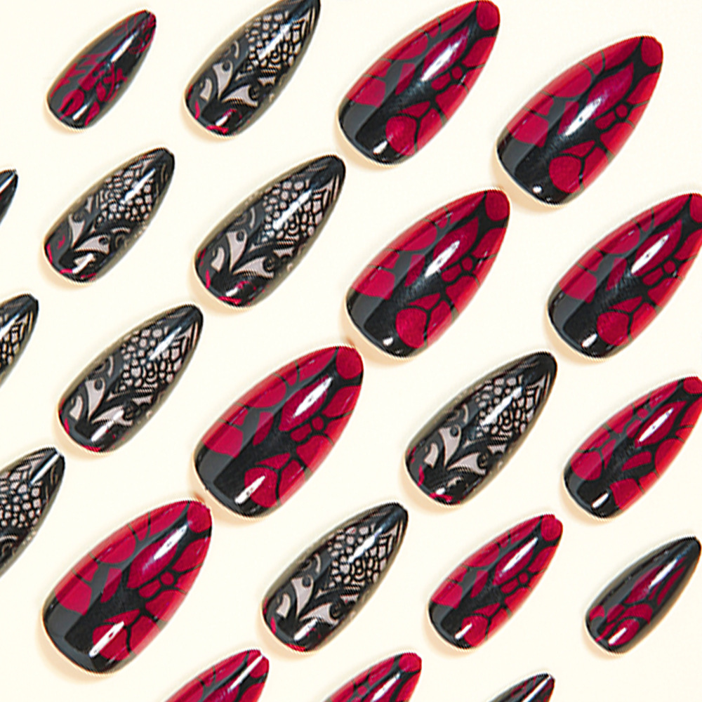 Mittellange künstliche Nägel f – Nail Art Red Bewertung und Preis