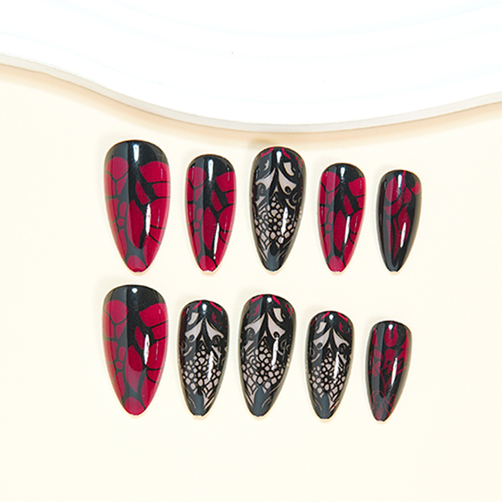 Mittellange künstliche Nägel f – Nail Art Red Bewertung und Preis