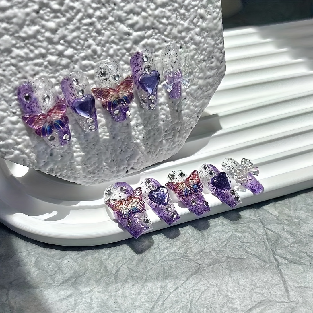 10-teilige lila Fantasy-Schmet – Nail Art Red Bewertung und Preis