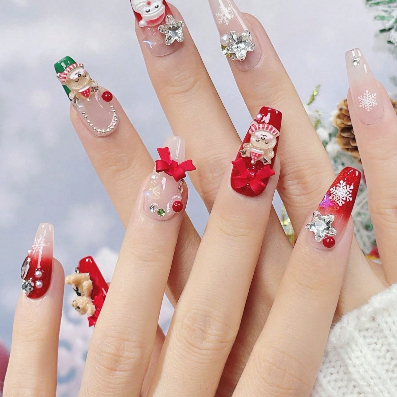 10 Stück handgefertigte Sargfö – Nail Art Red Bewertung und Preis